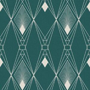 Next Deco Geometric Teal Wallpaper