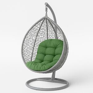 Homescapes 100% Cotton Round Egg Swing Chair Cushion, 80 x 120 cm, Olive Green, Soft Generous Filling, Machine Washable, OEKO-TEX Certified