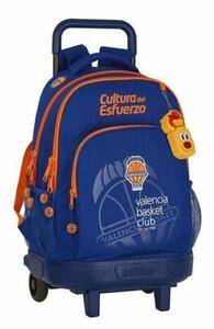 School Rucksack with Wheels Compact Valencia Basket M918 Blue Orange (33 x 45 x 22 cm)