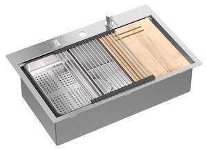 Stainless steel sink BURT 110 WORKSTATION BRUSH NICKEL