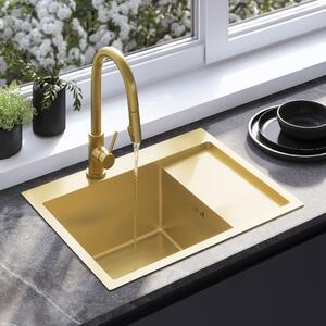 Stainless steel sink Fin BRUSH GOLD