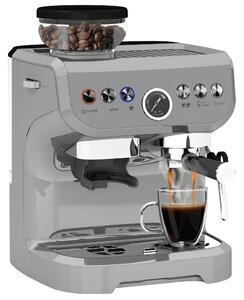 HOMCOM 15 Bar Coffee Machine, with Adjustable Grind, Steamer and Accessories - Silver Colour Aosom UK