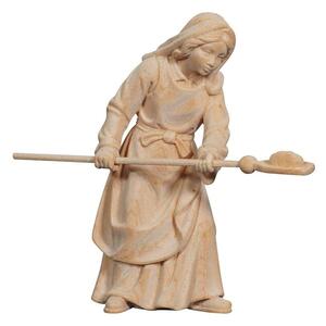 Shepherdess with bread for Nativity scene - Alpine