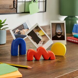 Set of 3 Multicoloured Abstract Shape Photo Holders