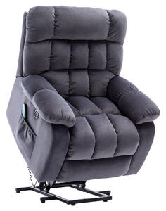 Electric Recliner Massage Chair with Heat, USB Ports, Side Pockets, Easy Assembly, 91x81x104 cm, Grey