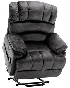 Electric Power Lift Recliner Chair with Heating Massage Points, Vibration, USB Ports, and Side Pockets, 103x100x106 cm, Grey