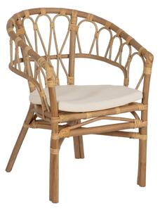 Dining Chair White Honey Rattan 58 x 59 x 78 cm