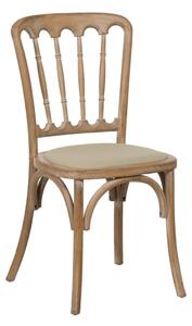 Dining Chair Beige Natural Rubber wood Cotton Polyester 45 x 46 x 92 cm