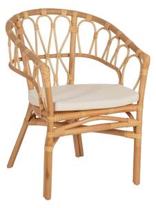 Dining Chair White Natural Rattan 58 x 59 x 78 cm