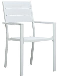 Garden Chairs 4 pcs White HDPE Wood Look