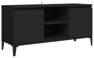 TV Cabinet with Metal Legs Black 103.5x35x50 cm