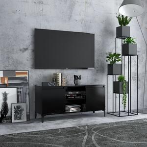 TV Cabinet with Metal Legs Black 103.5x35x50 cm