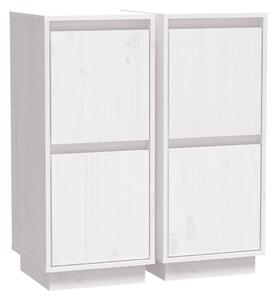 Sideboards 2 pcs White 31.5x34x75 cm Solid Wood Pine