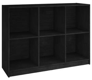Book Cabinet Black 104x33x76 cm Solid Pinewood