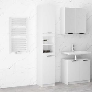 Bathroom Cabinet High Gloss White 32x34x188.5cm Engineered Wood