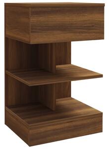 Bedside Cabinet Brown Oak 40x35x65 cm Engineered Wood