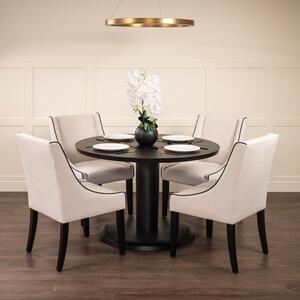 Set of Sia 4-6 Seat Black Dining Table and Four Chatsworth Dining Chairs
