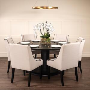 Set of Sia 6-8 Seat Black Dining Table and Six Chatsworth Dining Chairs
