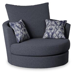 Tisha Circular Fabric Swivel Arm Chair | Roseland