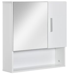Kleankin Wall Mounted Bathroom Cabinet, Double Door Storage Cupboard with Adjustable Shelf, White
