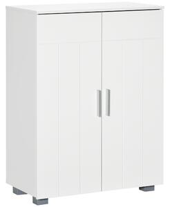 Kleankin Modern Bathroom Floor Cabinet, Free Standing Linen Cabinet, Storage Cupboard with 3 Tier Shelves, White