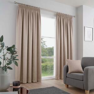 Fusion Galaxy Dimout Ready Made Pencil Pleat Curtains Natural