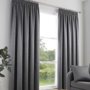 Fusion Galaxy Dimout Ready Made Pencil Pleat Curtains Charcoal