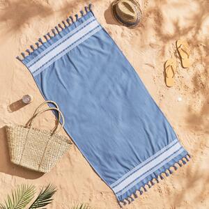 Blue Hammam Cotton Beach Towel Blue