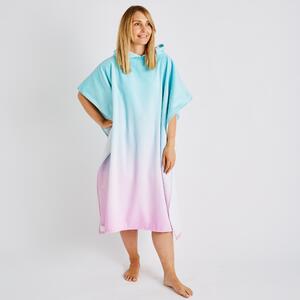 Catherine Lansfield Ombre Hooded Cotton Towel Poncho Pink/Blue
