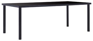 Dining Table Black 200x100x75 cm Tempered Glass