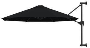 Wall-Mounted Parasol with Metal Pole 300 cm Black