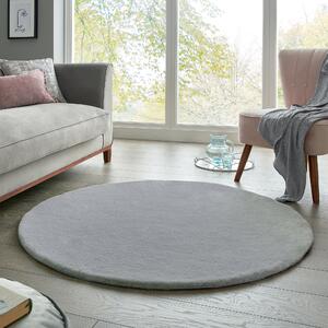 Faux Fur Supersoft Lush Round Rug Supersoft Grey