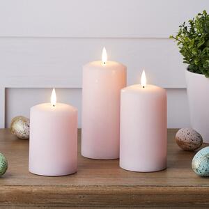 TruGlow® Pastel Pink LED Pillar Candle Trio
