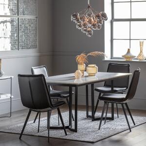 Cadotte 6 Seater Dining Table, Marble Black