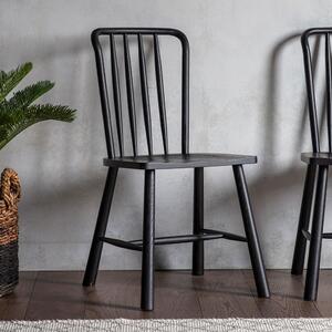 Denton Set of 2 Dining Chairs, Oak Black