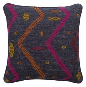 Diego Indigo, Sustainable Feather, Cushion - Andrew Martin Linen Geometric & Weave