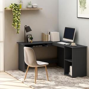 L-Shaped Corner Desk Grey 120x140x75 cm Engineered Wood