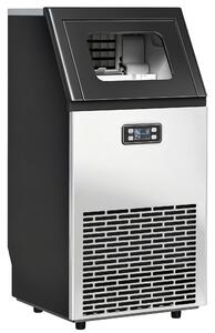 HOMCOM Commercial Ice Maker Machine, Freestanding Stainless Steel Ice Machine with Self-Cleaning, LCD Display, 45kg/24 Hours and 11kg Storage for Home, Office, Bar, Restaurant