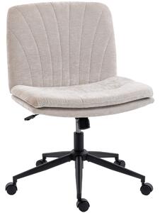 HOMCOM Criss Cross Chair with Wheels, No Arms - Beige