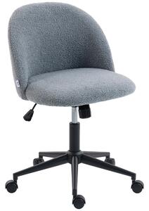 HOMCOM Teddy Fleece Office Chair with Wheels - Grey