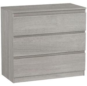 HOMCOM Chest of Three Drawers - Grey Wood Effect