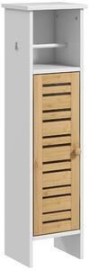 HOMCOM Bathroom Cabinet with Toilet Paper Holder - White