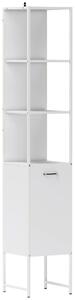 HOMCOM Tall Bathroom Cabinet with Open Shelves and Adjustable Shelf - White
