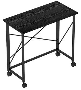 HOMCOM 80 cm Folding Desk on Wheels - Black