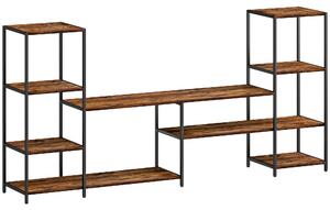 HOMCOM TV Unit for TVs up to 55 Inches, Industrial TV Stand with Storage Shelves, Entertainment Centre for Living Room, Bedroom