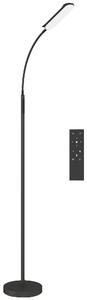HOMCOM LED Floor Lamp, Standing Lamp with Remote & Touch Control, Stepless Dimmable Colours Temperature & Brightness, 360° Adjustable Gooseneck, 1 Hour Timer, Memory Function for Living Room, Black