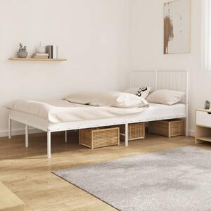 Metal Bed Frame without Mattress with Headboard White 120x190cm