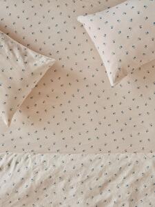 Dusk Blue Posy Bud Linen Blend Fitted Sheet | Single | Piglet in Bed