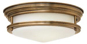 Quintiesse QN-HADRIAN-FS-BR-OPAL Hadrian 2 Light Flush Ceiling Light In Brushed Bronze With Opal Glass IP44