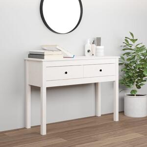 Console Table White 100x35x75 cm Solid Wood Pine